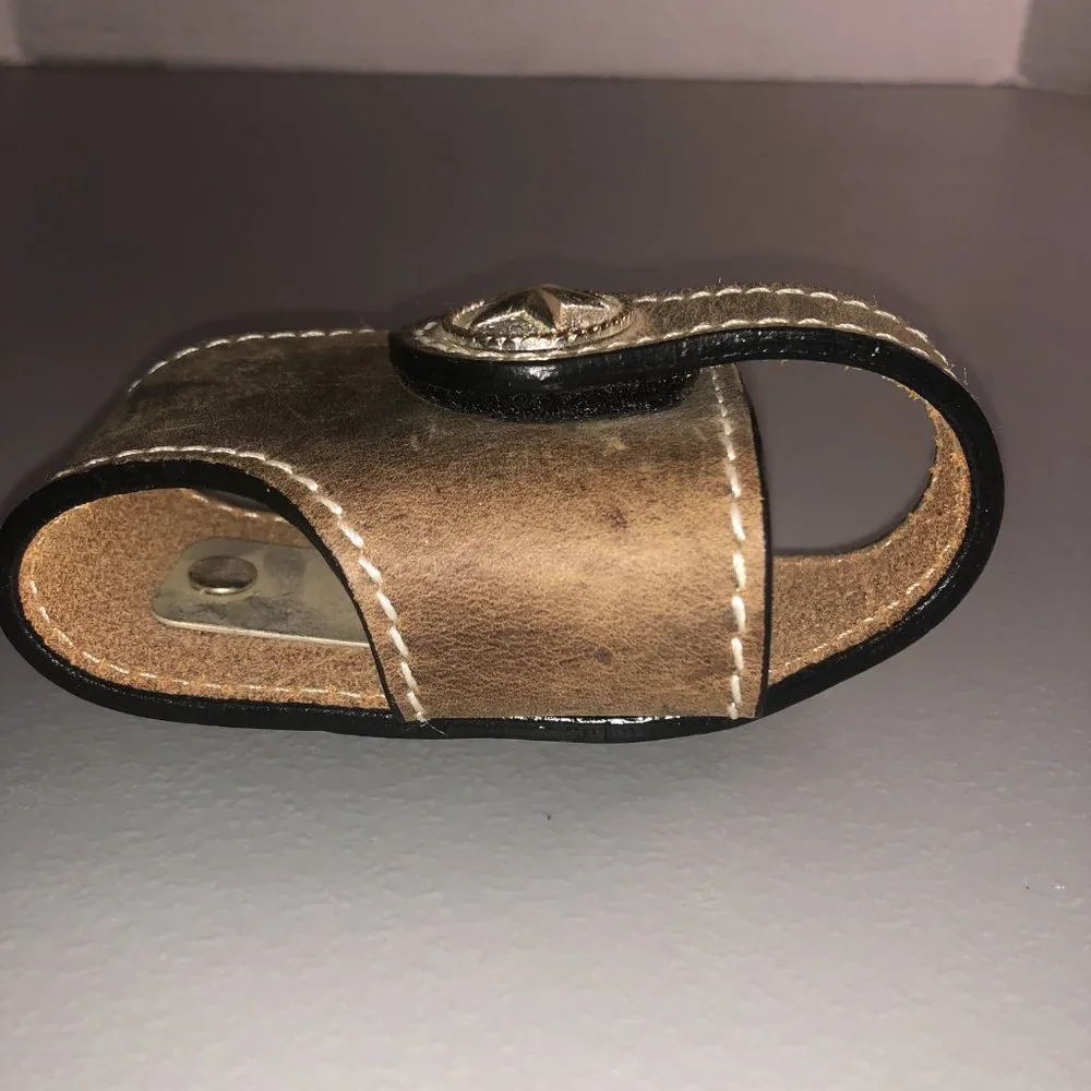 Vintage Leather Holster w/Gold Silver Star Embellishment Phone Multi-use Carrier